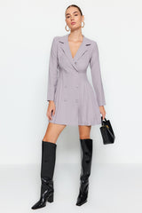 Black Pleated Mini Woven Jacket Dress Twoaw24el00295