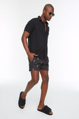 Black Mens Short Length Tropical Swimsuit Marine Shorts Tmnss22ds0003