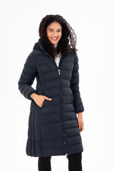 Women's Long Neck Detachable Hooded Padded Inflatable Coat 8664 Gfx8664