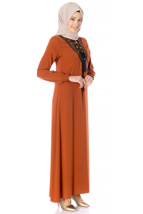 Embroidery Embroidered Cinnamon Burkini Dress 746-1 T18elb3m746-1