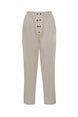 Women's Beige Staple Detailed Waist Part Elastic Pants Lg-oz242-pnt