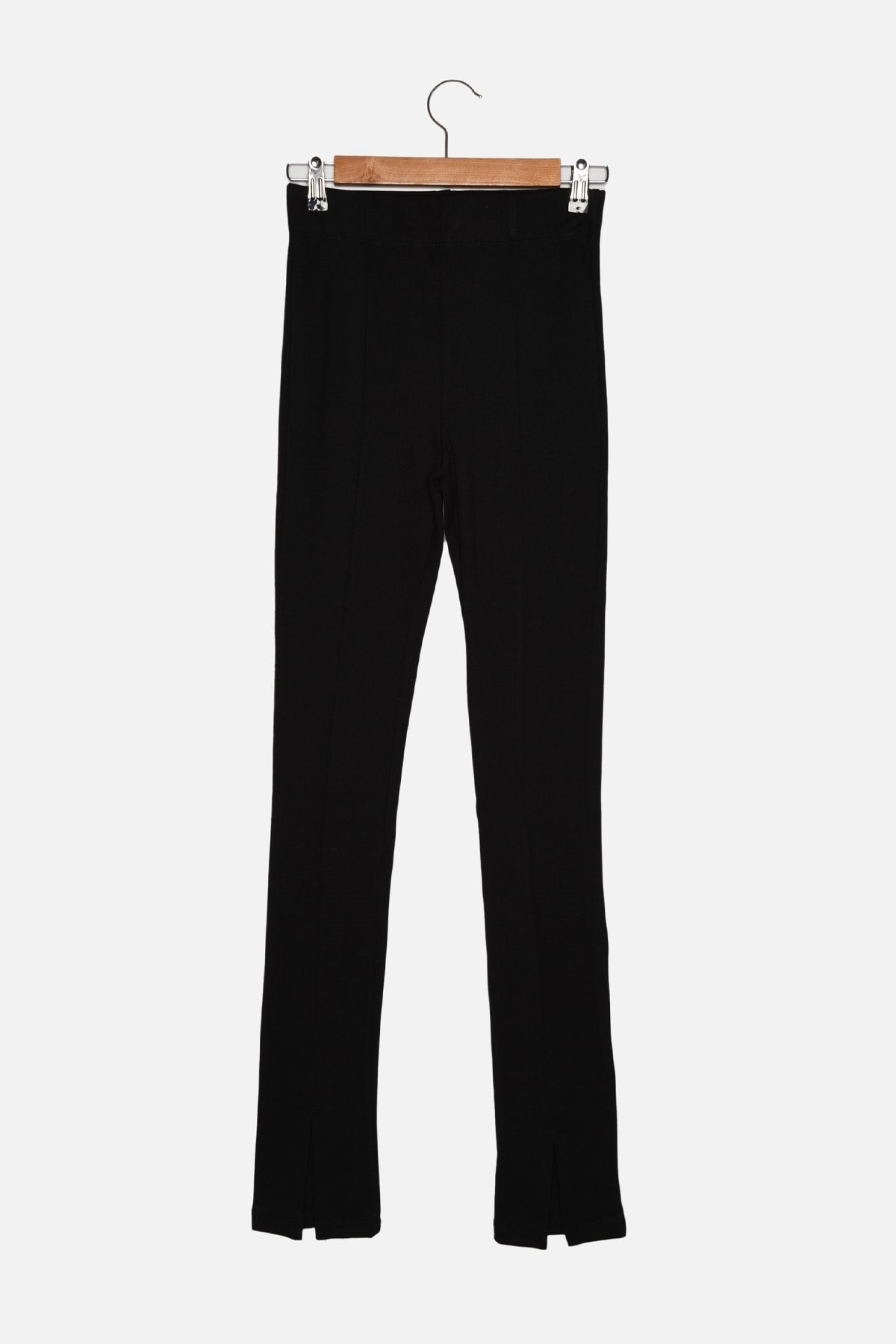 Black Slit Detailed Knitted Tall Pants Twoaw22pl0323