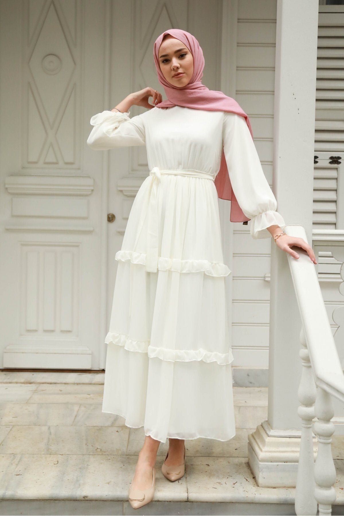 Women Monica Mink Chiffon Dress Gzc1monca60