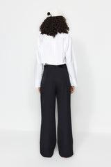 Black Belt Detailed Wide Leg/wide Leg Woven Pants Twoaw24pl00341