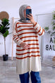 Lady Hijab Knitwear Tunic - Orange Kh-1339