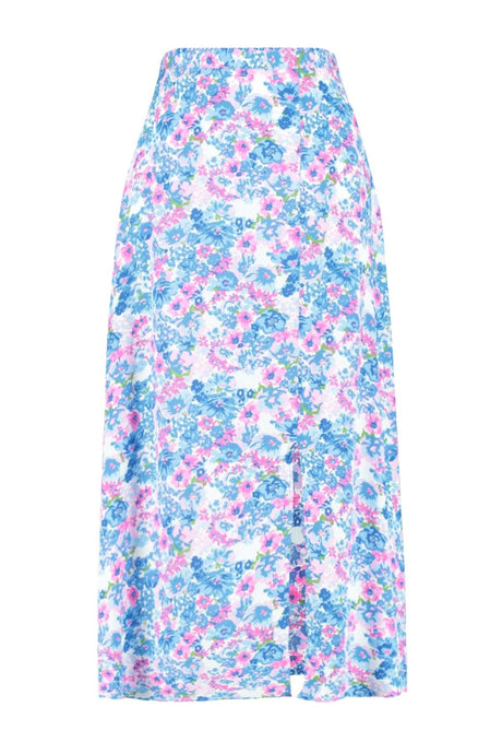 Tile Slit Detailed Floral Pattern Viscose Fabric Midi Woven Skirt Twoss20et0230