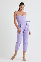 Women's Lilac Belt Detailed Pocket Jumpsuit Lgoz141rlx