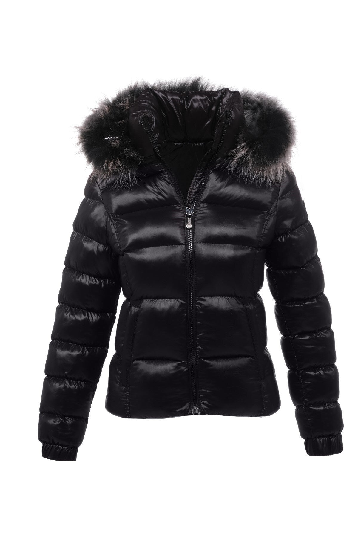 Women's Short Removable Fur Hooded Padded Inflatable Coat 8347 Gfx8347