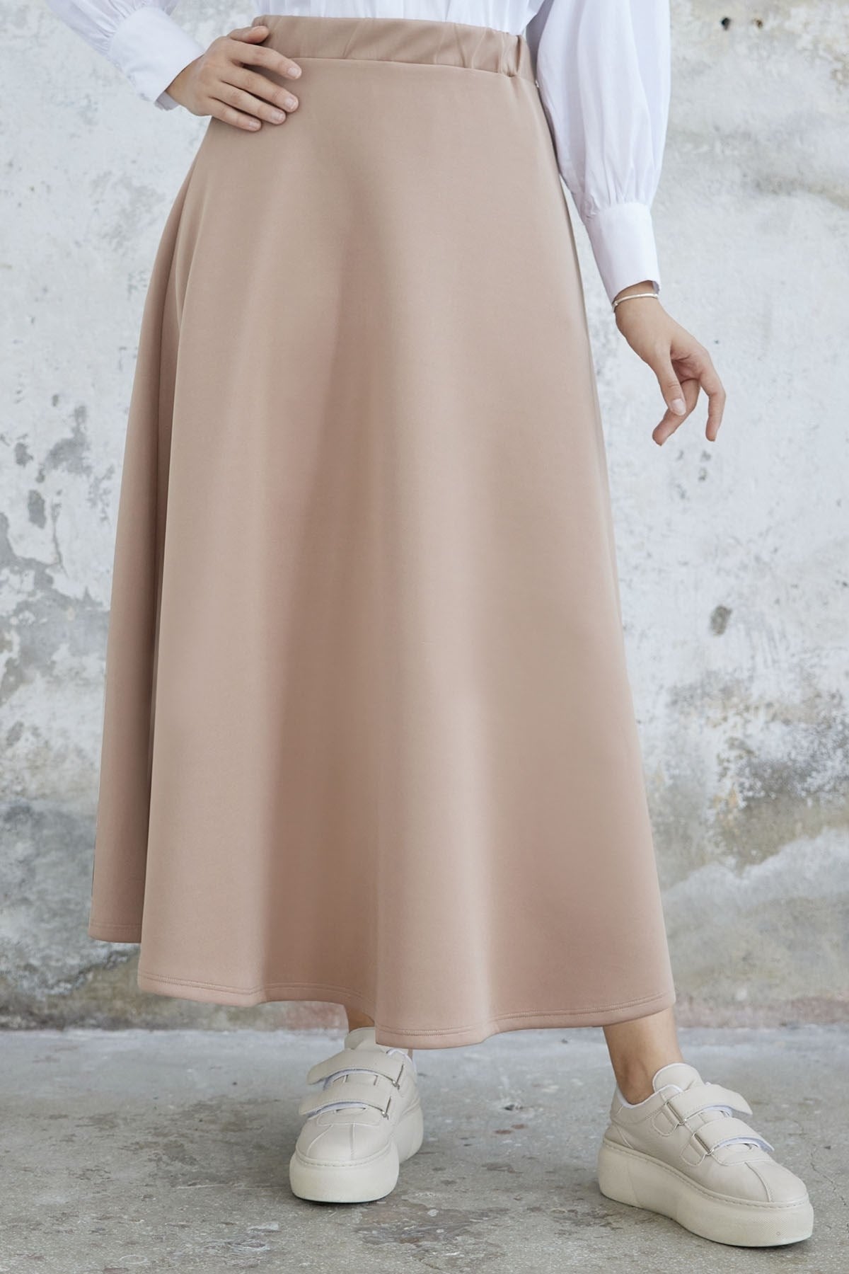 Elly Scuba Skirt - Beige Ms00in01