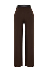 Limited Edition Brown Belt Woven Pants Twoss24pl00104