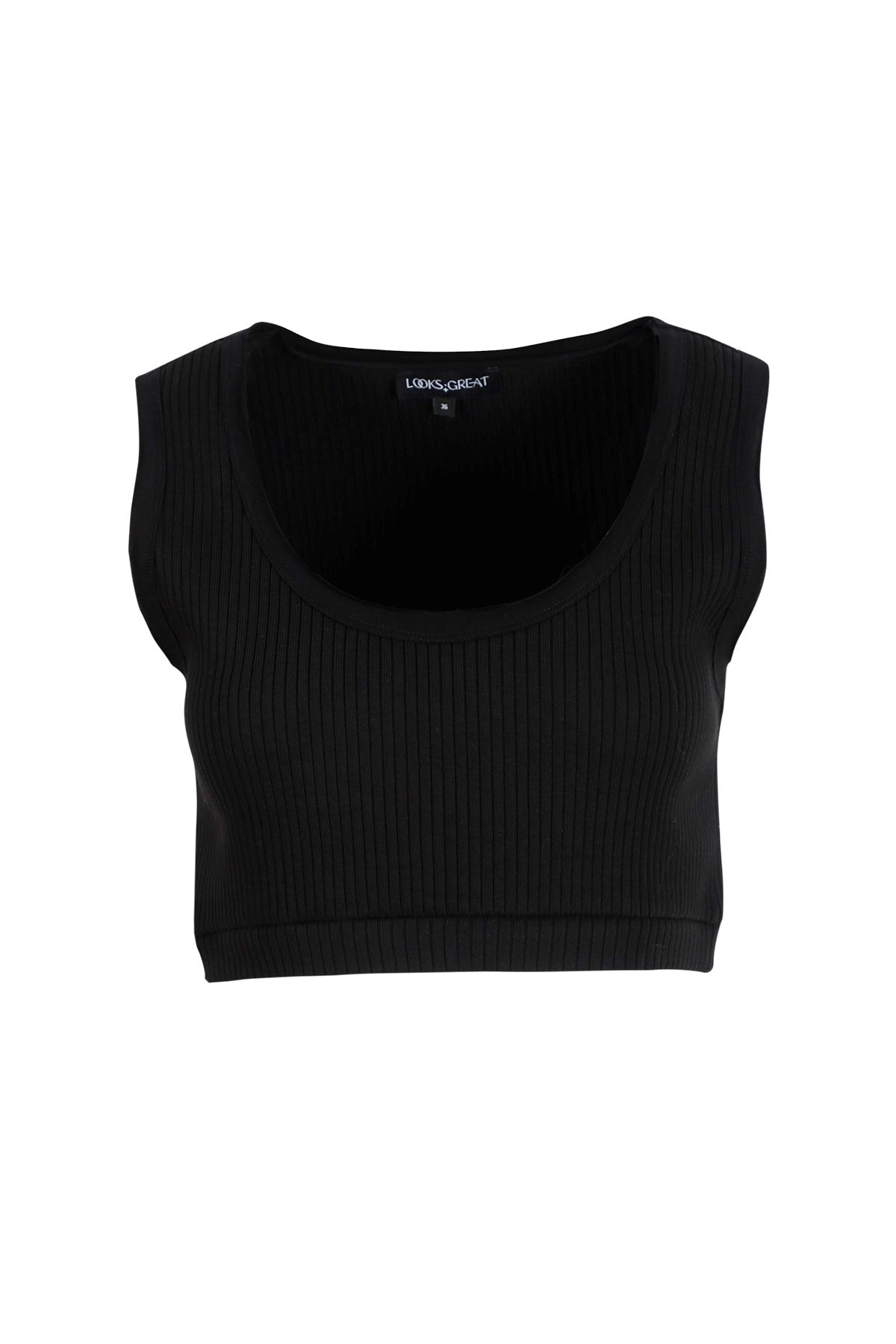 Women's Black Cotton Crop Blouse Lg-oz335-akt