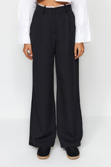 Black Belt Detailed Wide Leg/wide Leg Woven Pants Twoaw24pl00341