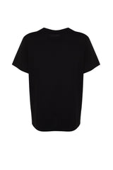 Black Boyfriend Knitted Crew Neck Slit T-shirt Tbbss22bf0031