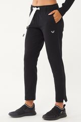 Women's Grey Melange Narrow Leg Organic Cotton Sports Tracksuit Bottoms 0667 Tb23wy05s0667-1