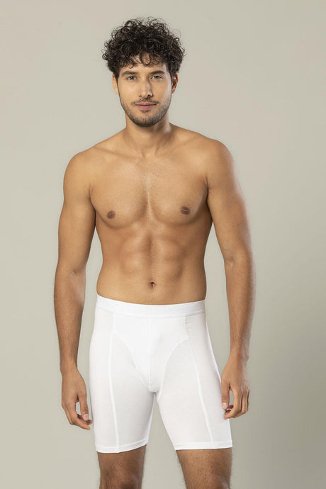 Virtue Black Cotton Elastane Long Boxer 1416