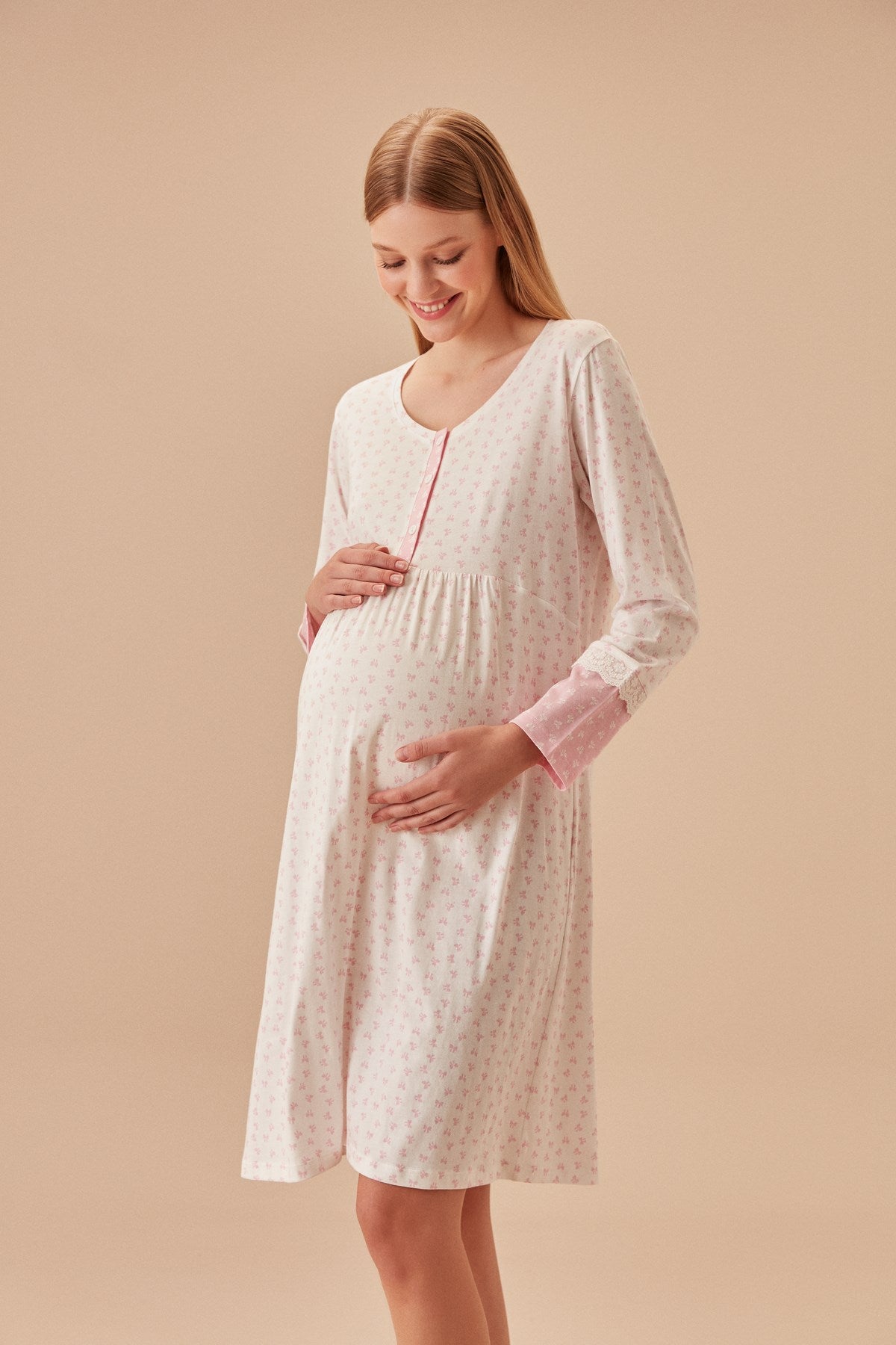 Bow Maternity Maternity Nightgown Sh24245613l