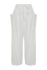 White Woven Pants Tbess24pl00007