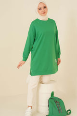 Women's Seasonal Loose Crew Neck Long Burkini Tunic Long Sport Model Seasonal Tunic B102