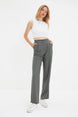 Grey Straight/straight Cut Woven Pants Twoaw22pl0321