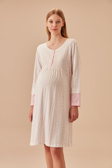 Bow Maternity Maternity Nightgown Sh24245613l