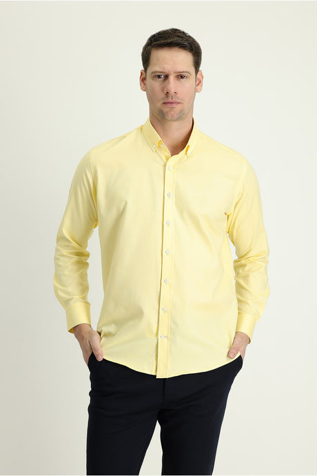 Long Sleeve Slim Fit Oxford Cotton Shirt 469295