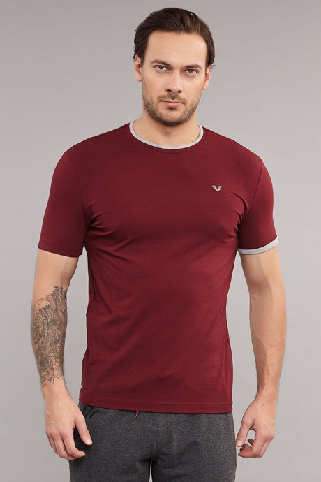 Men's Black Knitted Cotton Crew Neck Basic Solid Color Short Sleeve Sport&casual T-shirt 2374 Tb18ma