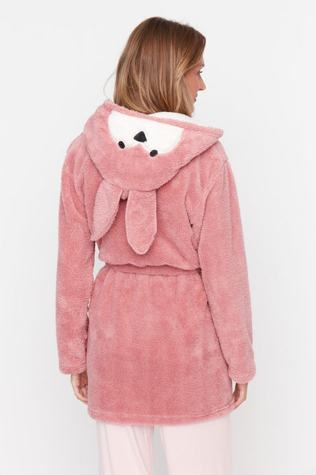 Powder Animal Figure Pocket Hooded Wellsoft Knitted Dressing Gown Thmaw21sb0002