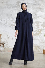 Levina Hidden Patted Abaya - Anthracite Ms00tz6002