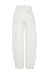 White High Waist Barrel Jeans Twoss23je00295