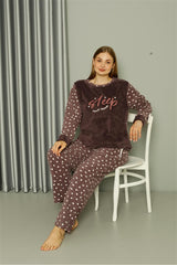 Welsoft Fleece Women Plus Size Water Green Pajama Set 808046