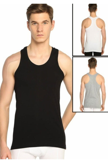 Men's Black Strap 6-pack Ribbon Sport Tank Top 0058 - Star Elf568s0058ccm6