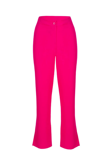 Women's Fuchsia Slit Detailed Pants Lg-oz420-pnt