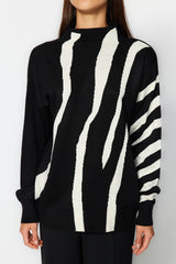 Black Contrast Color Knitwear Sweater Twoaw24kz00836