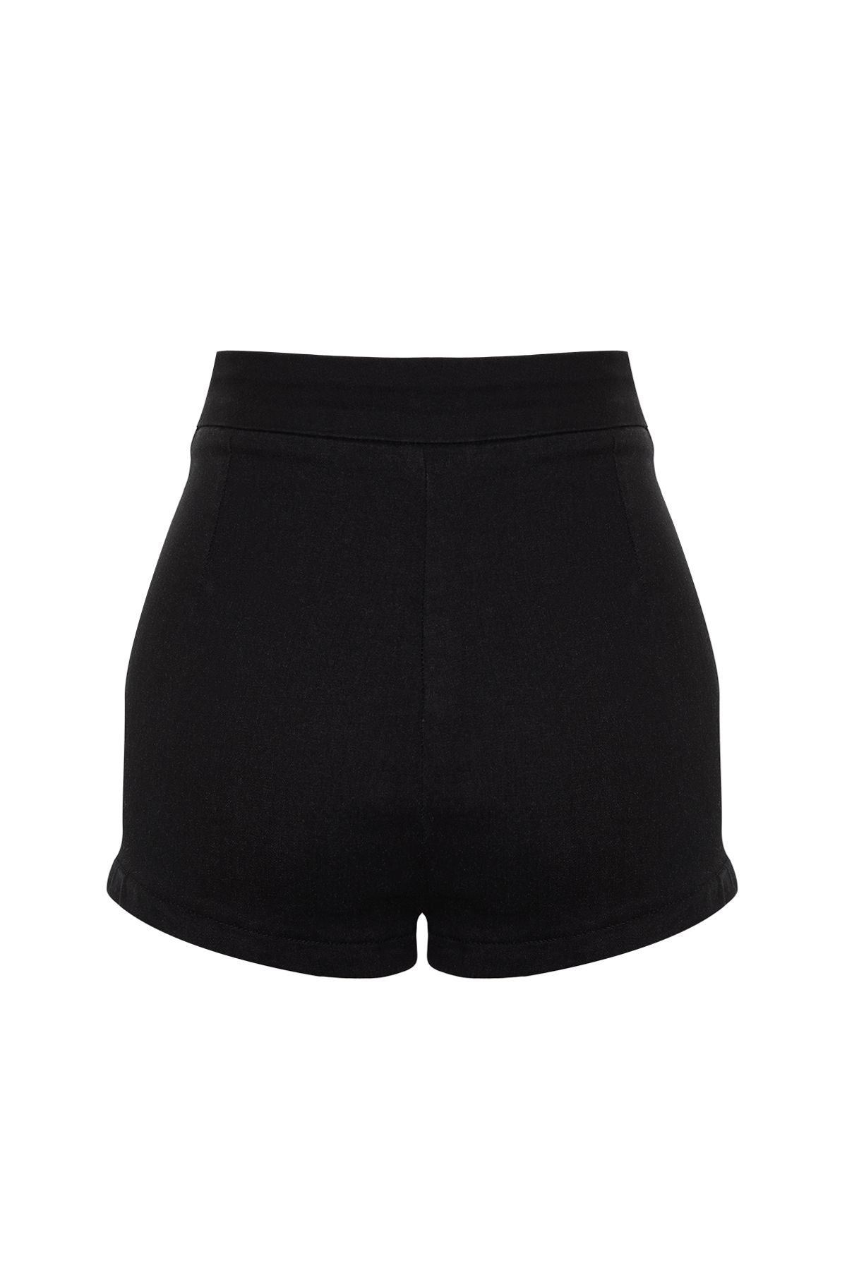 Black Fitted Eksta Short Stretch Denim Shorts & Bermuda Twoss24sr00030