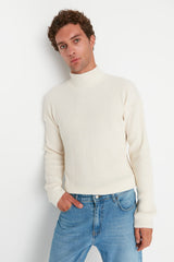 Camel Mens Oversize Wide Pattern Turtleneck Basic Sweater Tmnaw22kz1289