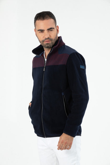 Mens Anti-pilling Anti-pilling Cold-resistant Full Zipper Straight Collar Sweatshirt Fleece Jacket G