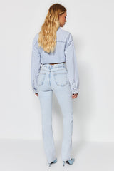 Light Blue High Waist Flare Jeans Twoaw23je00657