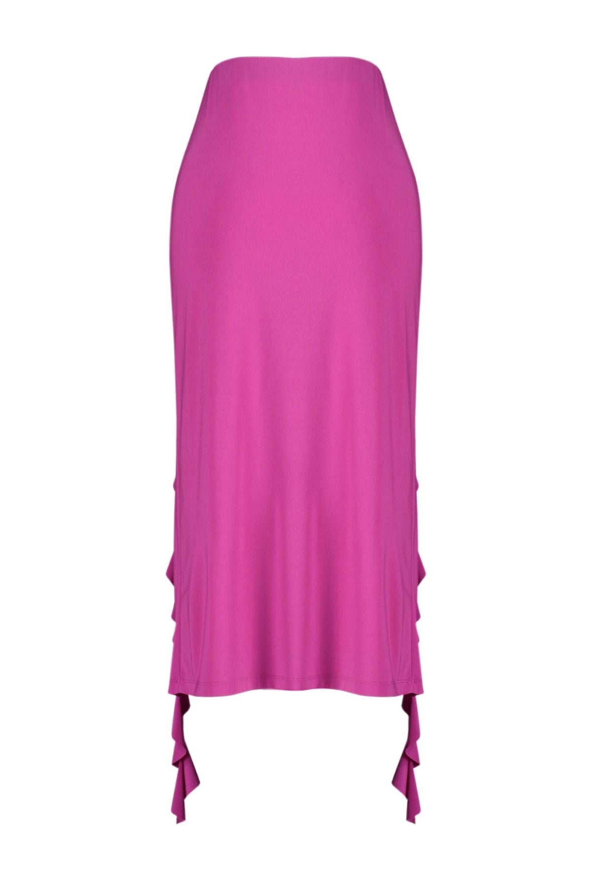 Fuchsia Slit And Ruffle Detail Maxi Skirt Twoss24et00066