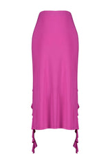 Fuchsia Slit And Ruffle Detail Maxi Skirt Twoss24et00066