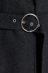 Stone Round Belt Long Woolen Cashmere Coat Twoaw20kb0029