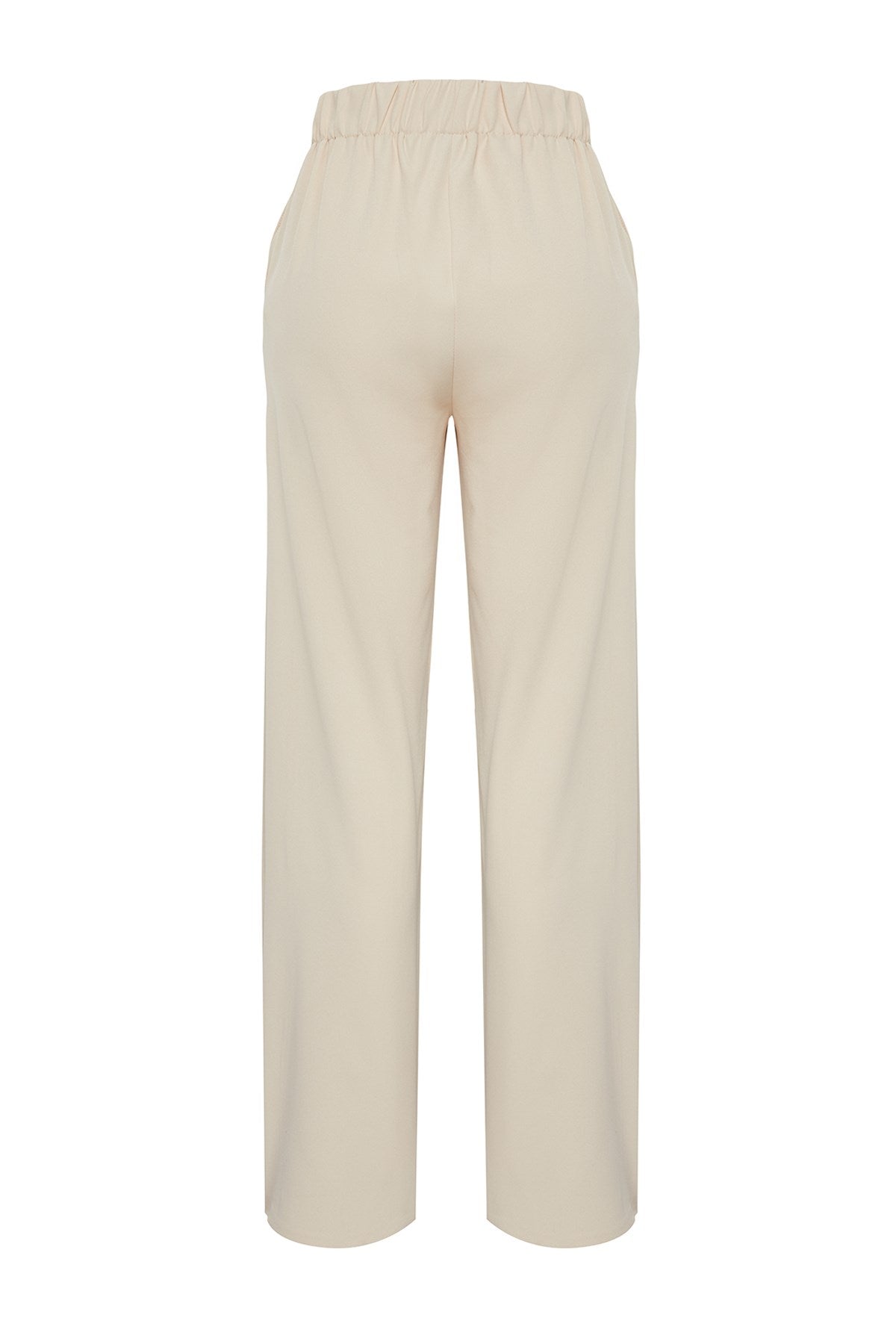 Beige Wide Leg Woven Pants Twoss24pl00146