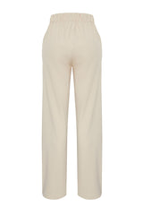 Beige Wide Leg Woven Pants Twoss24pl00146