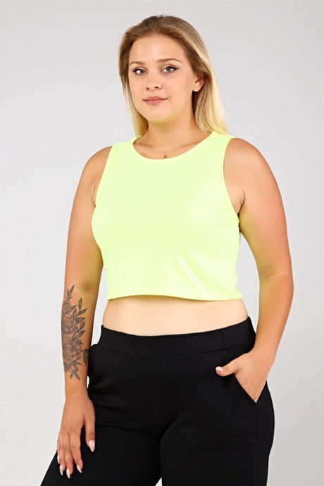 Round Neck Crop Tank Top - Black Sea-sp2002