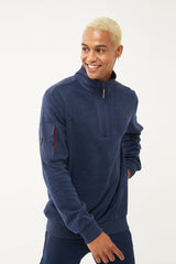 Men's Navy Blue Half Zipper Soft Textured Sweatshirt 1550 Tb23ml11w1550-1