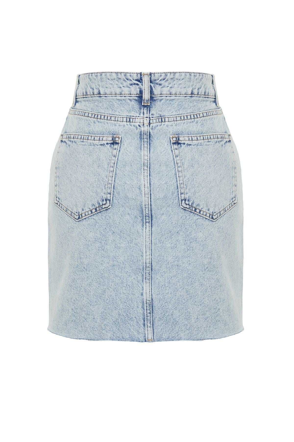 Light Blue High Waist Mini Denim Skirt Twoss24et00074