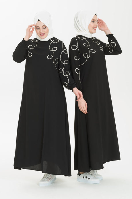 Mint Burkini Dress With Branch Embroidery And Pearl Detail 5241 T21el3m5241