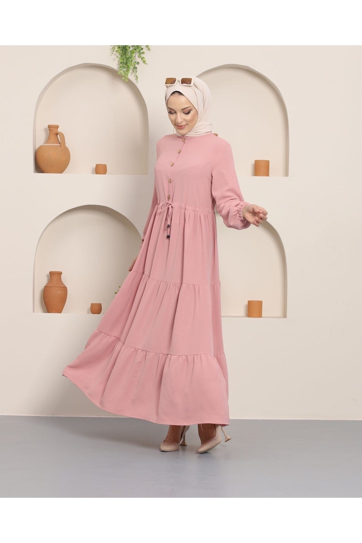 Ayrobin Burkini Dress With Ruffle Buttons Mn001