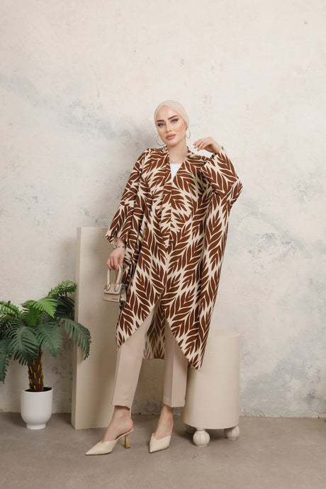 Leaf Pattern Wavy Kimono Ddk100