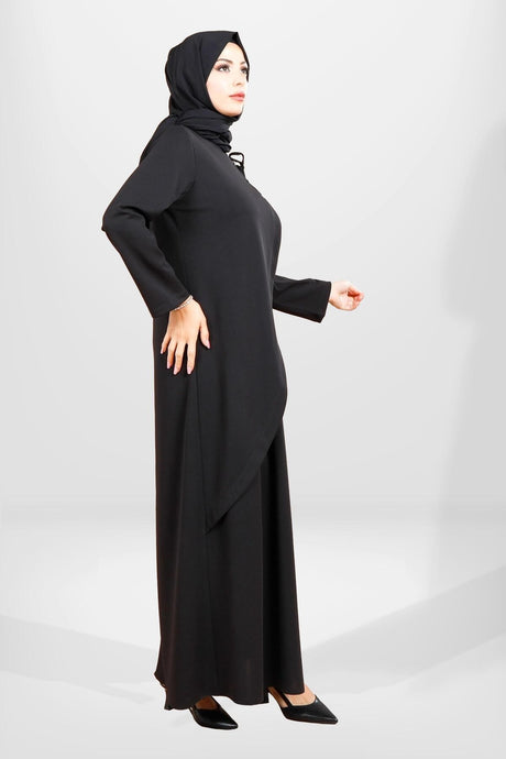 5557 Shoulder Detail Lace-up Burkini Coffee Dress T24elbk5557