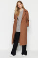 Brown One-button Lined Coat Tctaw23kb00012